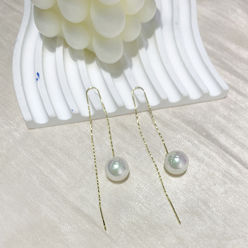 Fashionable Long Tassel Pearl Ear Line