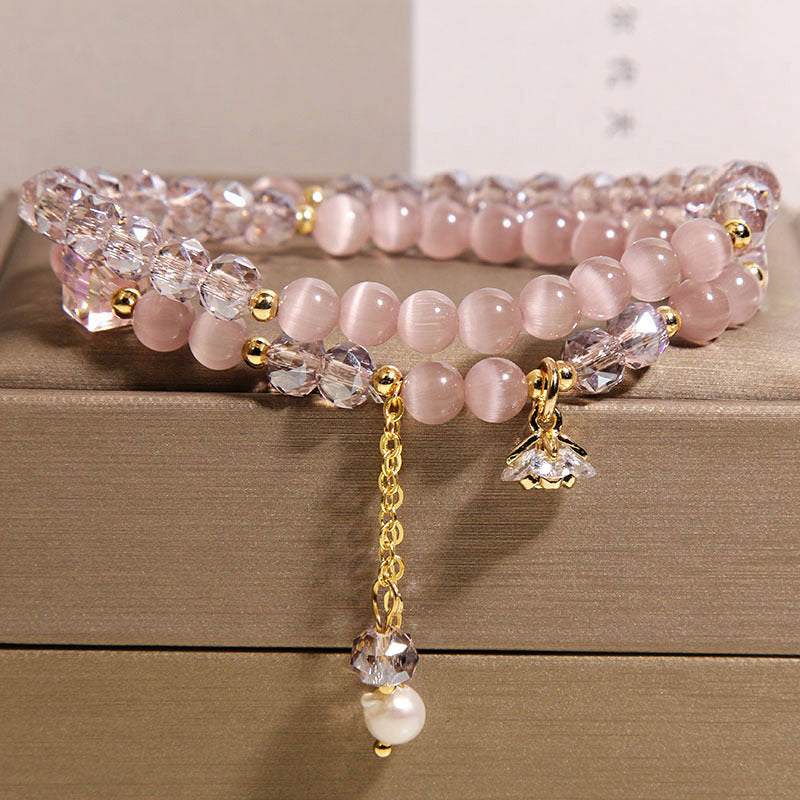 New Chinese Style Opal Double Ring Bracelet Female Light Luxury Minority High Sense