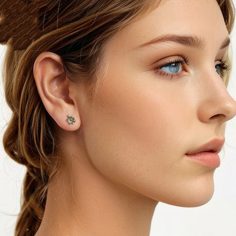 S925 Sterling Silver Turtle Ear Stud And Ring