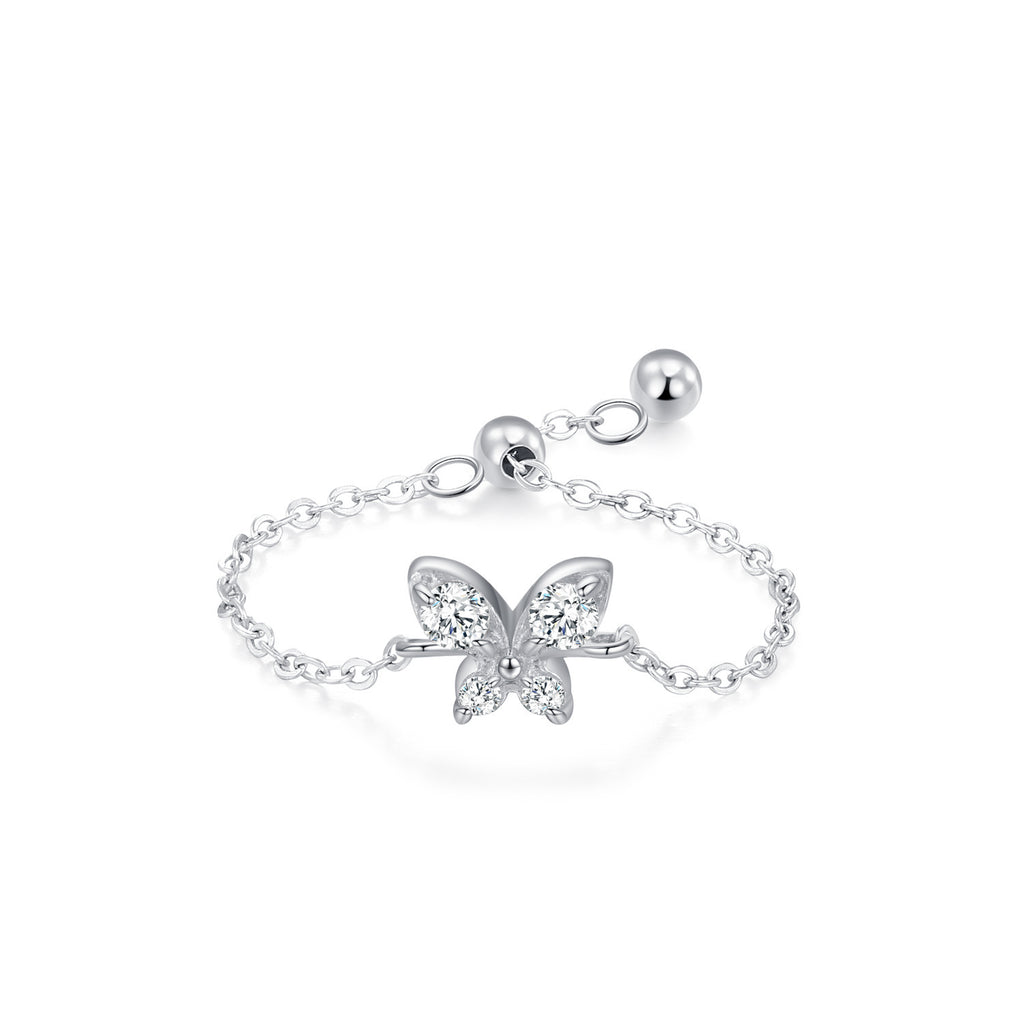 Adjustable INS Ring With Lively Butterfly