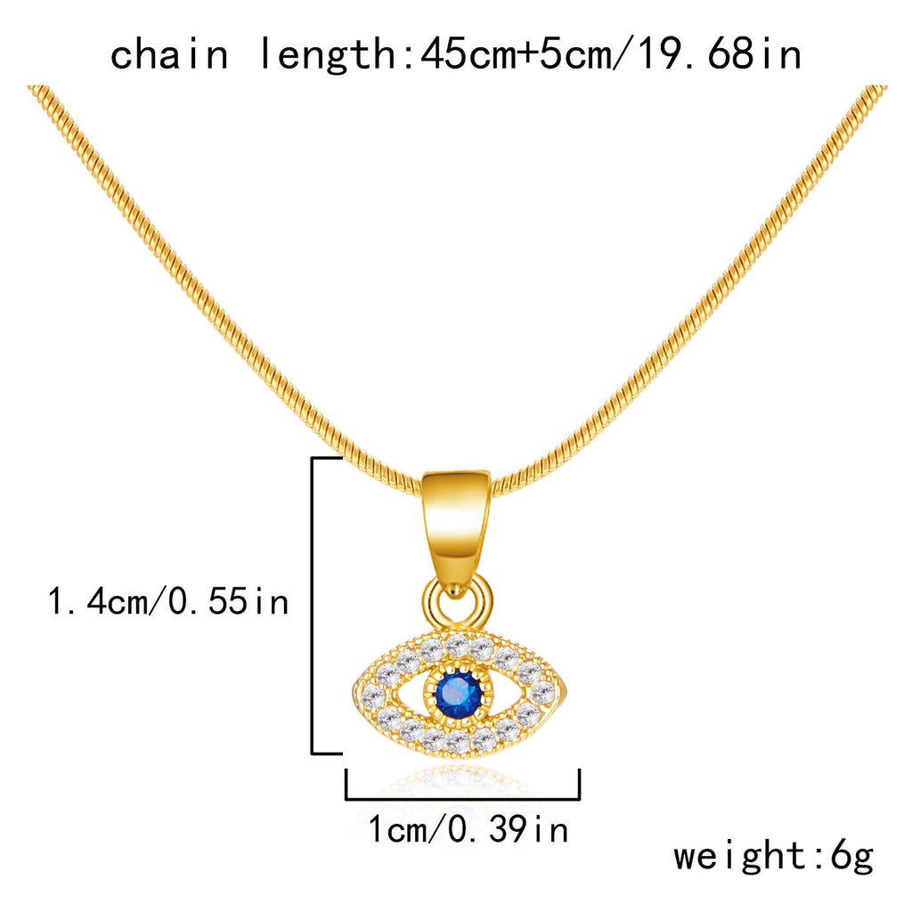 Blue Eyes Fashion Diamond Devil's Eye Necklace