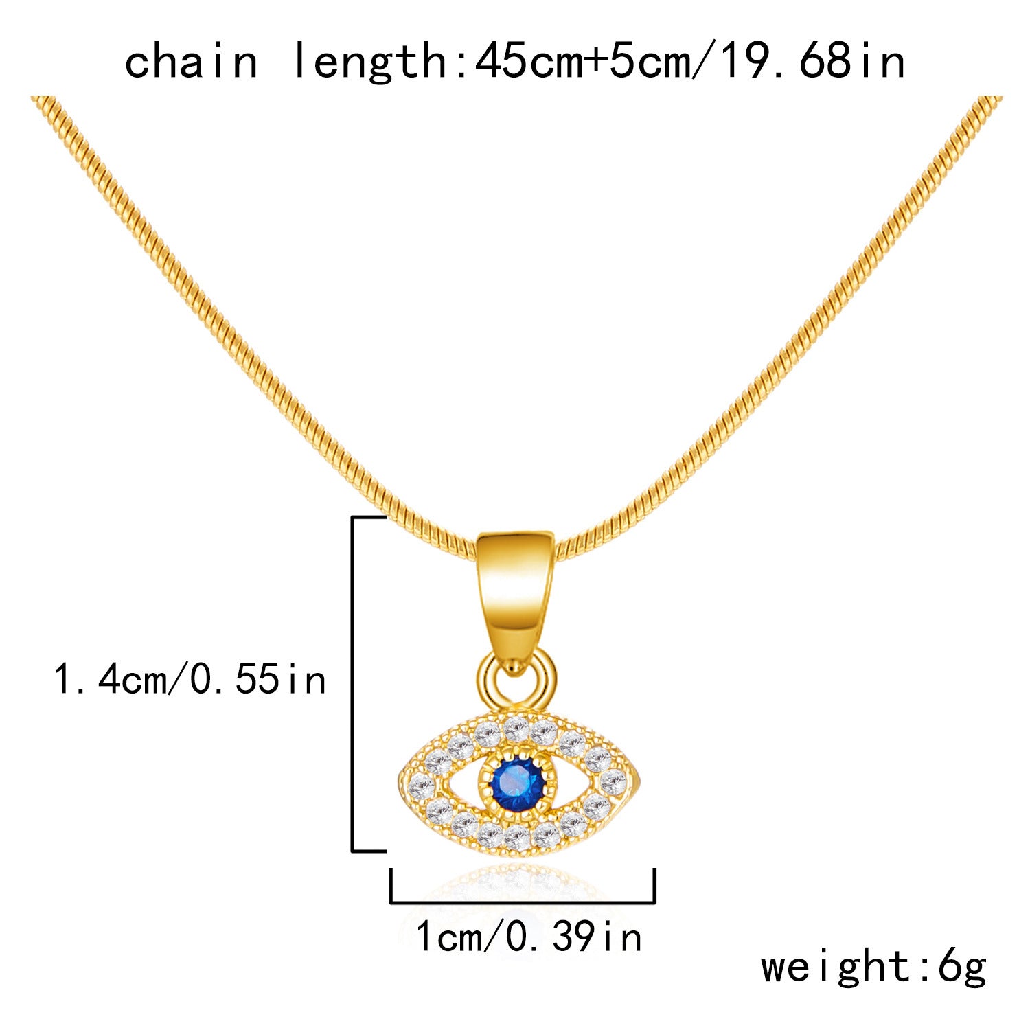 Blue Eyes Fashion Diamond Devil's Eye Necklace