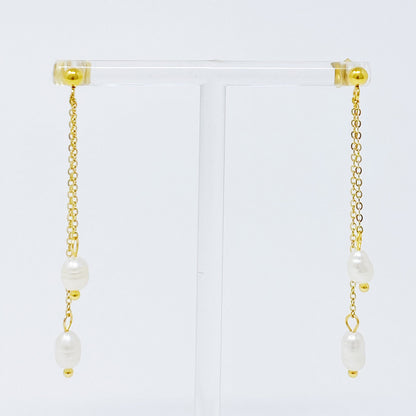 Freshwater Pearls On Dangle Earrings
