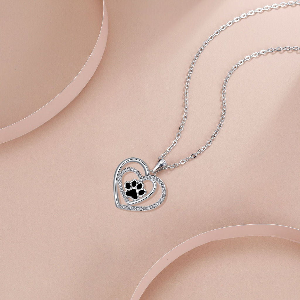 Dog's Paw Footprints Necklace Female Light Luxury Minority High Sense