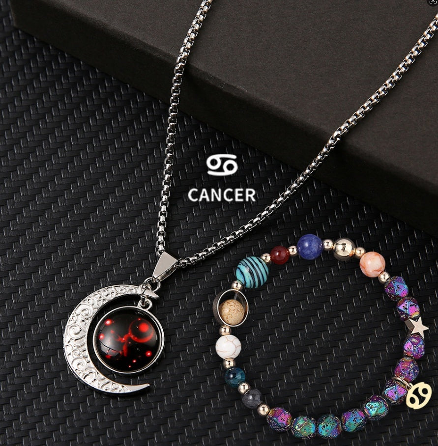 Natural Stone Necklace Set For The 12 Zodiac Signs