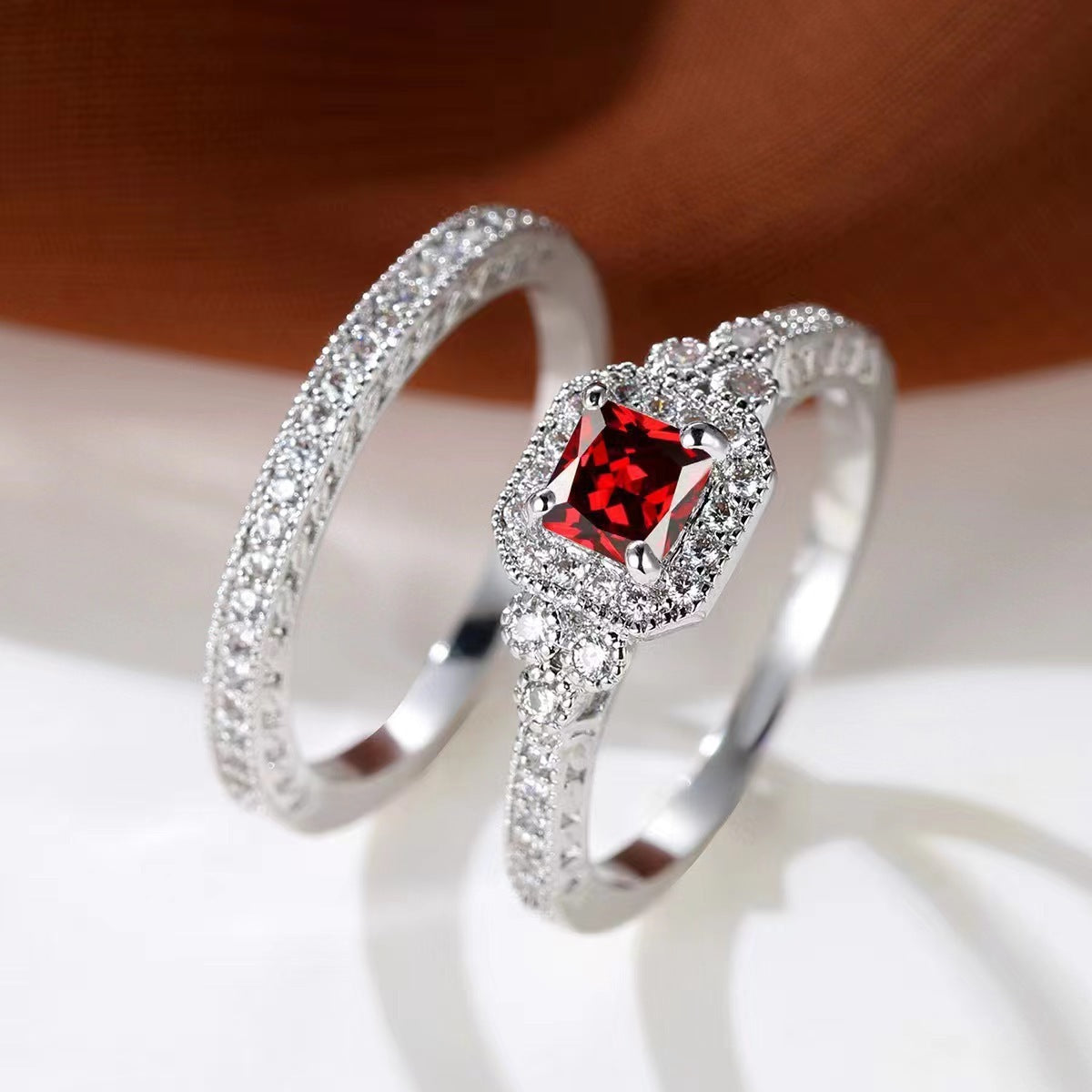 Fashion Ring Set Zircon Simple Ring