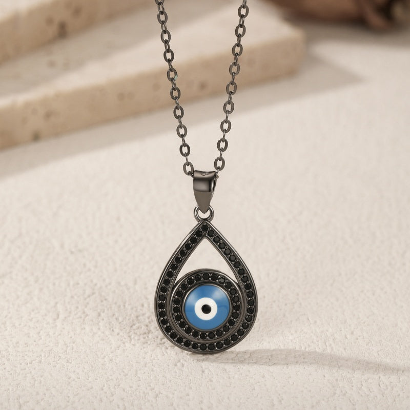 S925 Sterling Silver Dark Series Funny Ghost Big Eye Necklace For Women