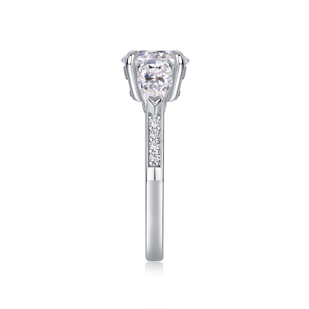 Hand In Hand - A Wedding Ring Set With 2-carat Top-quality Moissanite S925 Silver And Gold-plated Diamond Can Be Inspected With A Diamond Pen