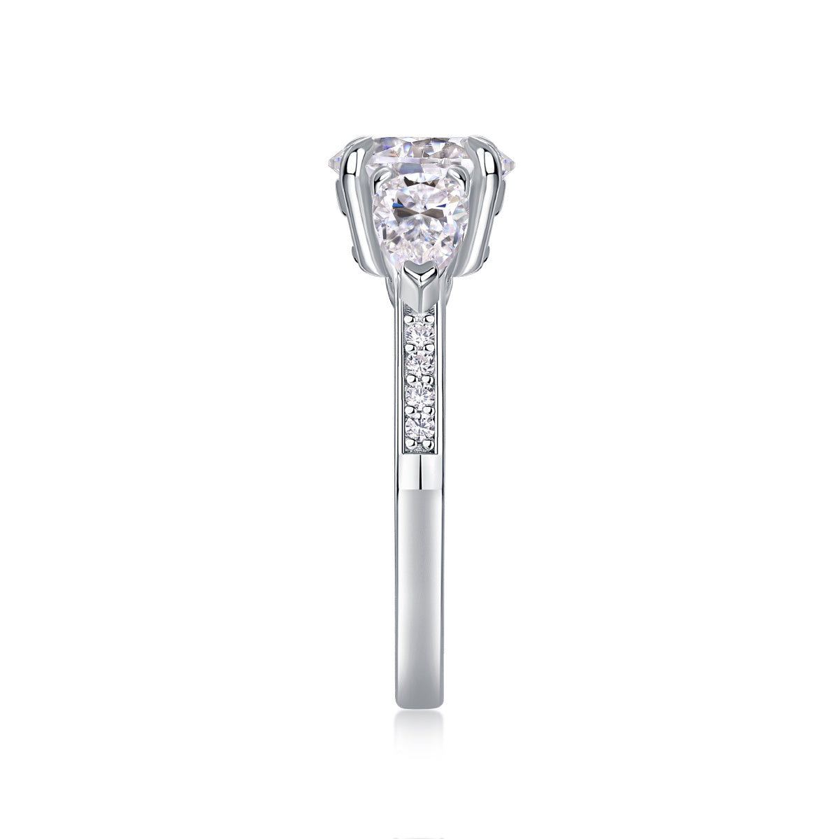 Hand In Hand - A Wedding Ring Set With 2-carat Top-quality Moissanite S925 Silver And Gold-plated Diamond Can Be Inspected With A Diamond Pen