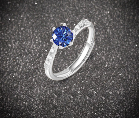 Women's Blue Deep Niche Light Luxury Open Ring