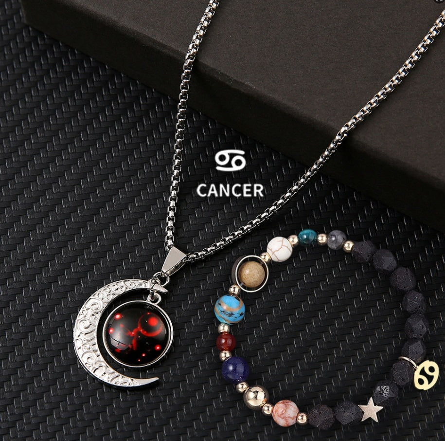 Natural Stone Necklace Set For The 12 Zodiac Signs