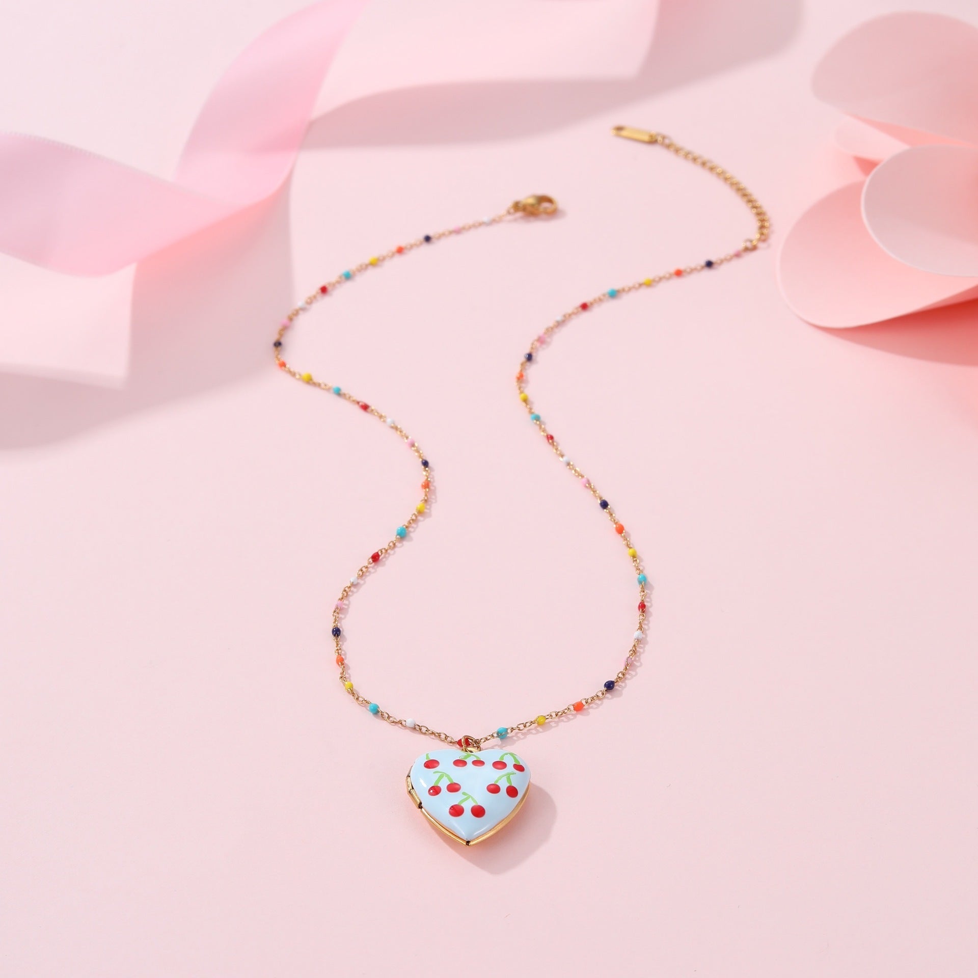 Fruit Love Pendant Stainless Steel Necklace