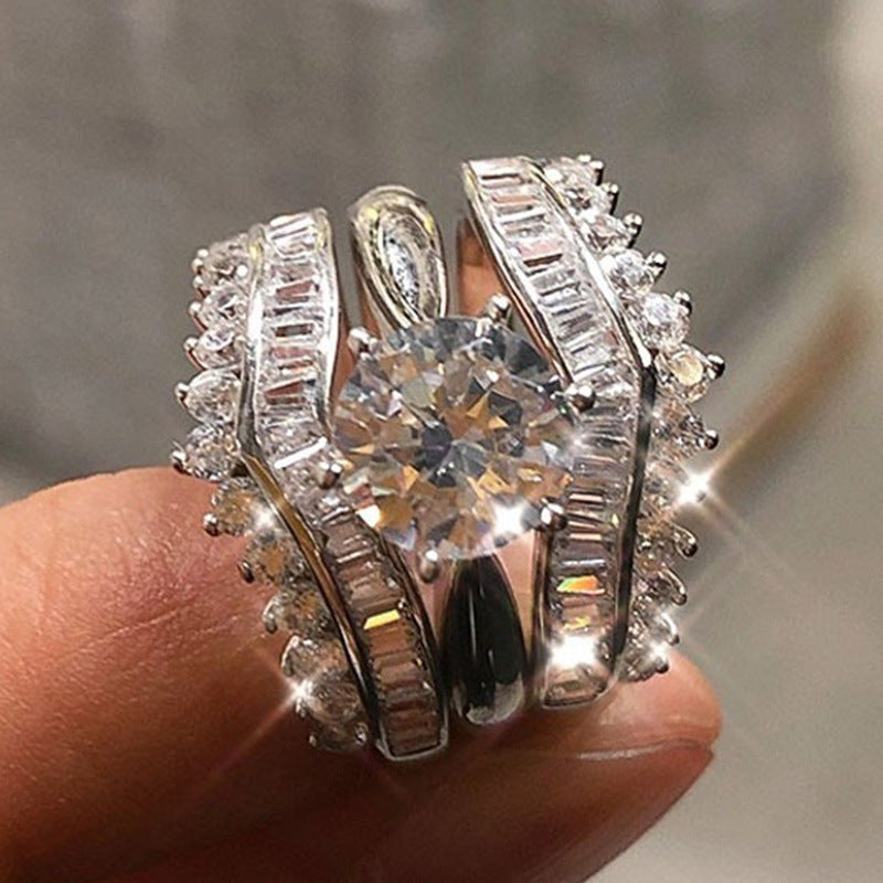 European And American Couples Three-piece Set Ring