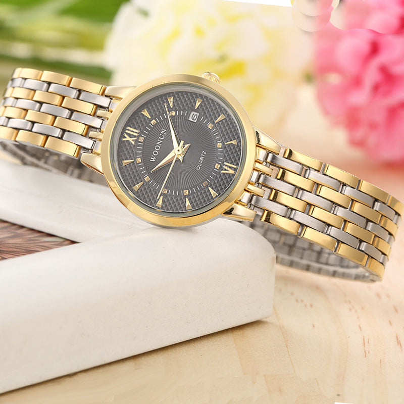 Women's Retro Steel Belt Calendar Waterproof Watch