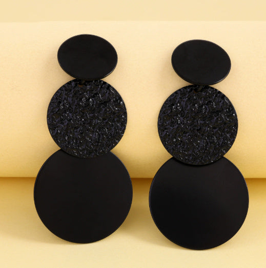 Simple Retro Metal Circle Color Matching Mosquito Coil Geometric Earrings For Women