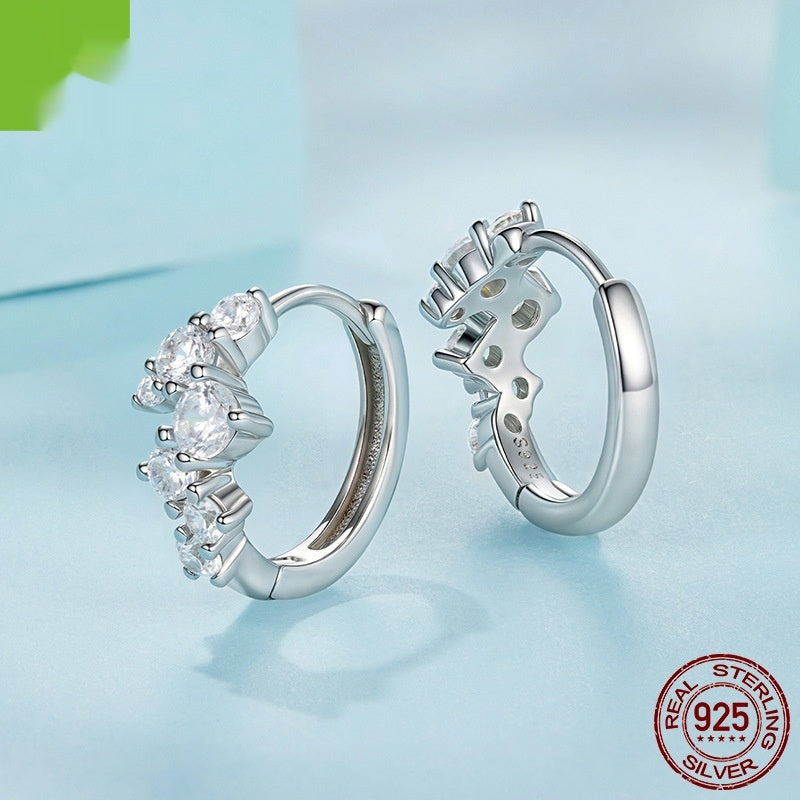 Exquisite Flash Zircon Earrings Women's Light Luxury All-matching