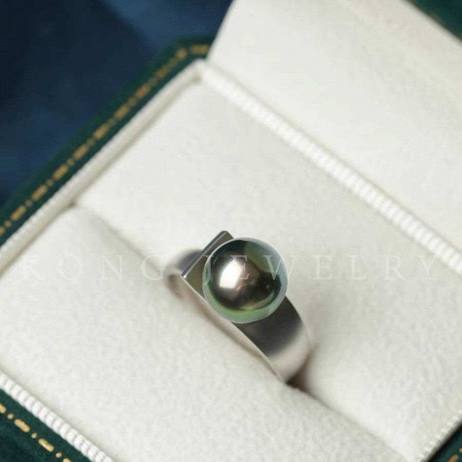 Simple Pearl Smooth Opening Ring Women's Classic Simple Light Luxury