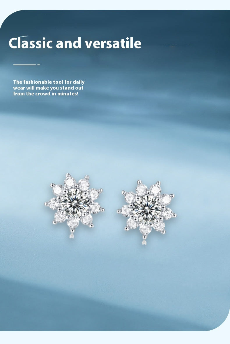 925 Silver Ring Holder Jewelry Ornament First Snow Series Goddess Necklace Suit