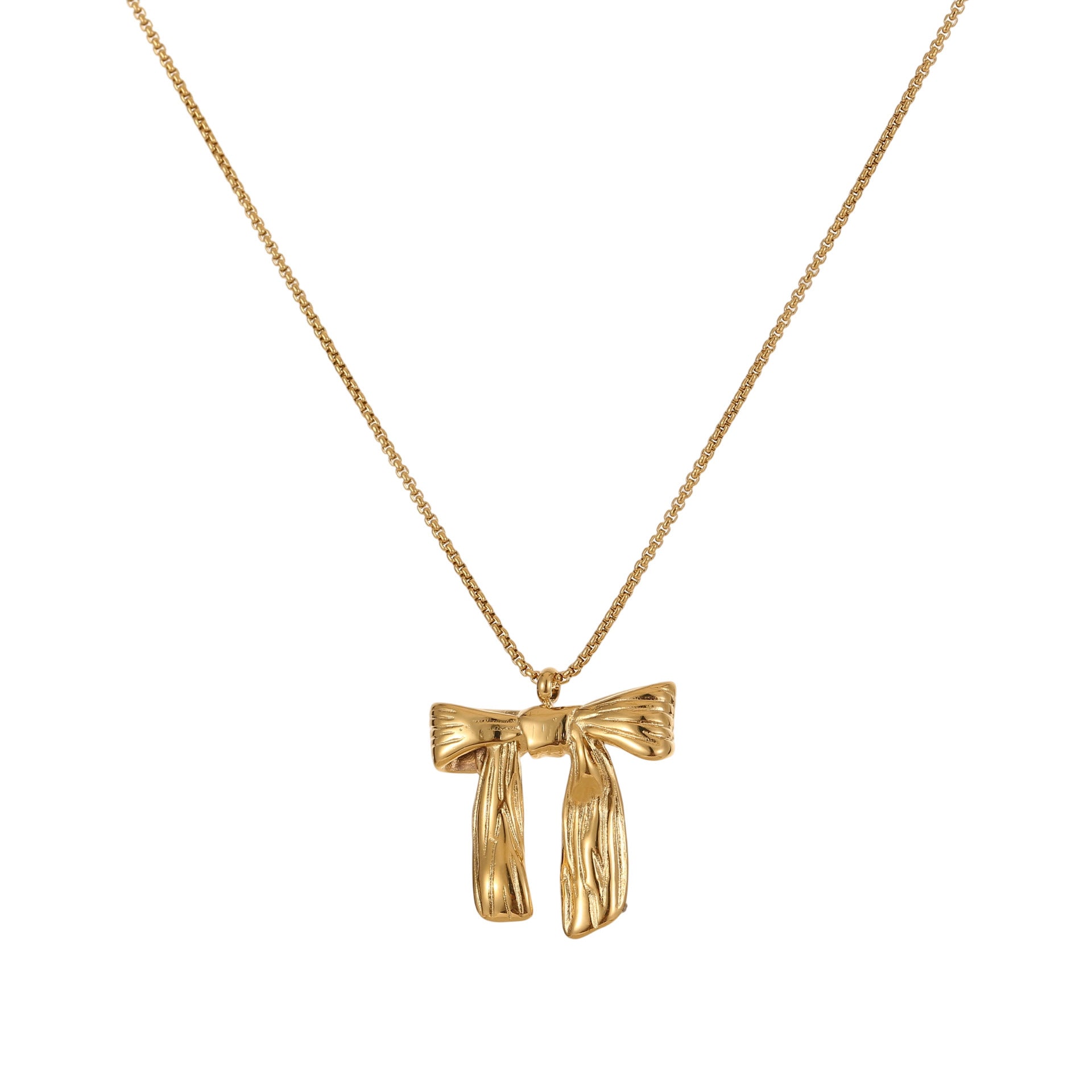 Bow Stainless Steel Necklace Gold-plated Design Light Luxury