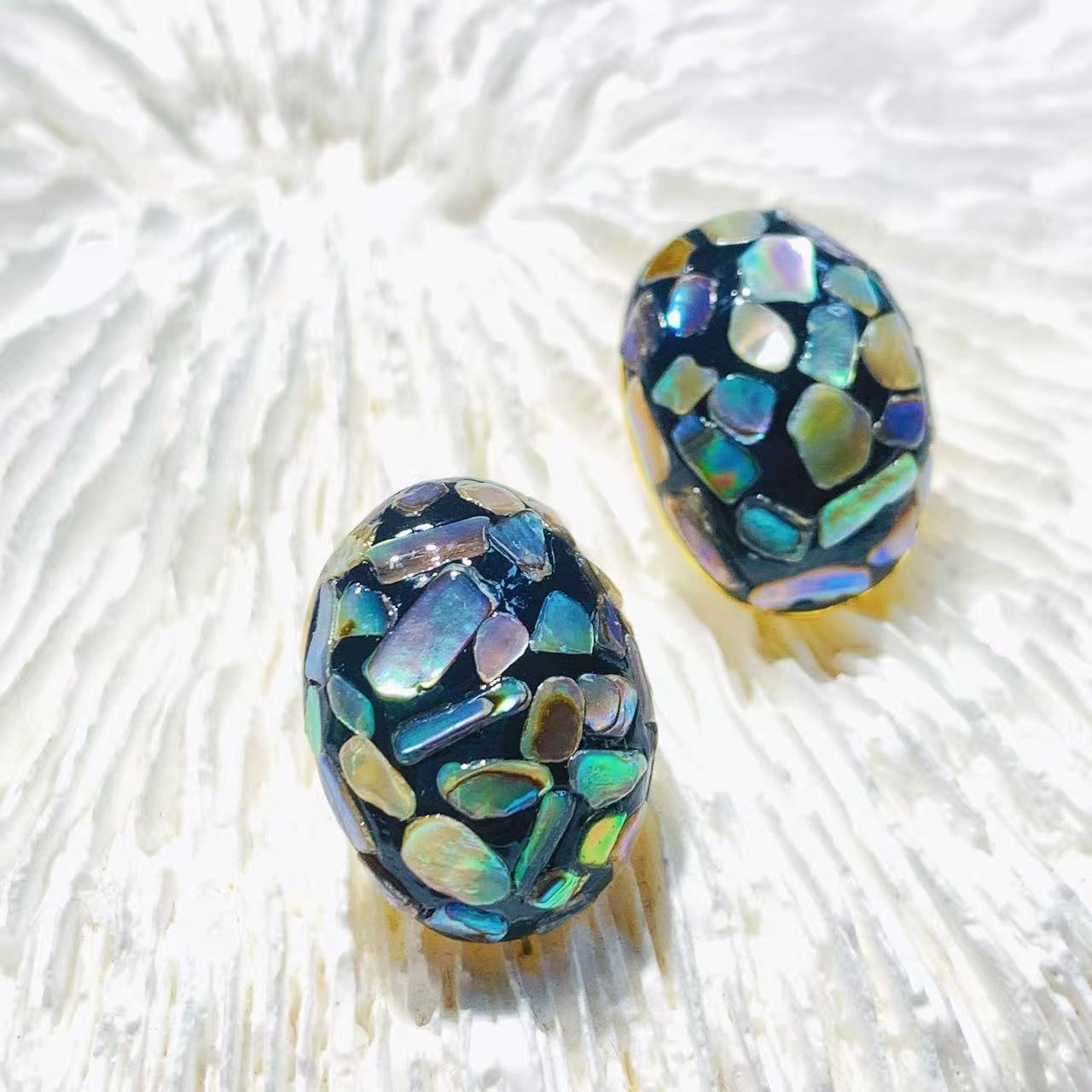 Lacquer Rhinoceros Skin Bead Pendant Earrings For Women