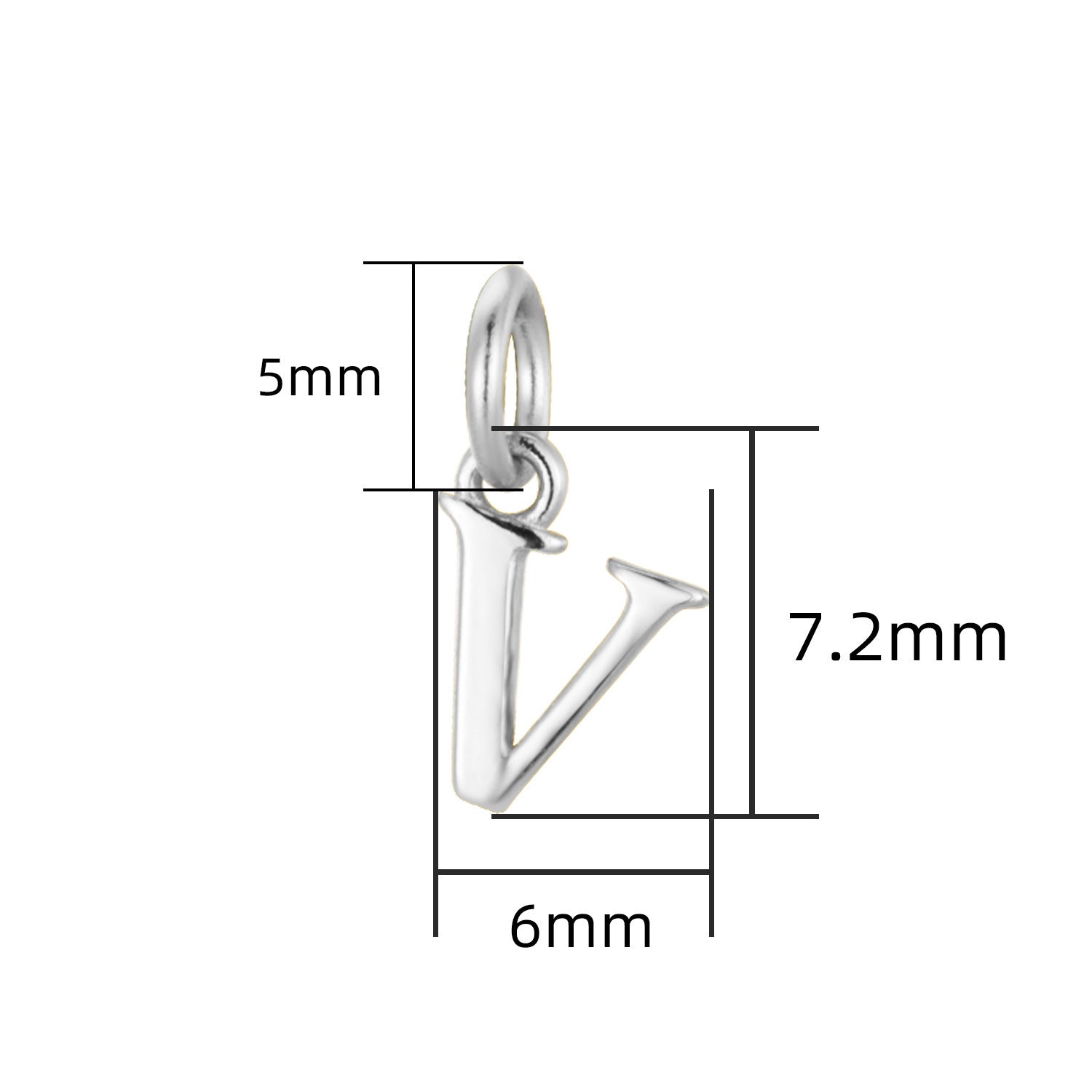 S925 Sterling Silver Minimalist Niche 26 Letter Smooth Pendant