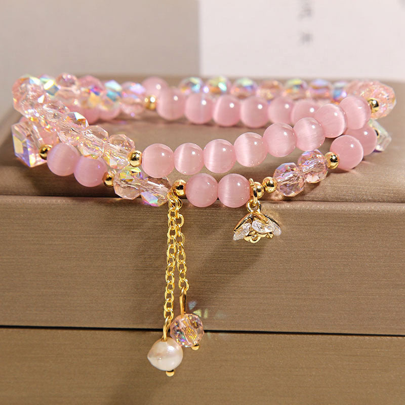New Chinese Style Opal Double Ring Bracelet Female Light Luxury Minority High Sense