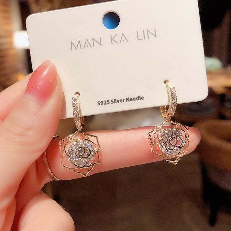 All-matching Elegant Simple Zircon Female Earrings