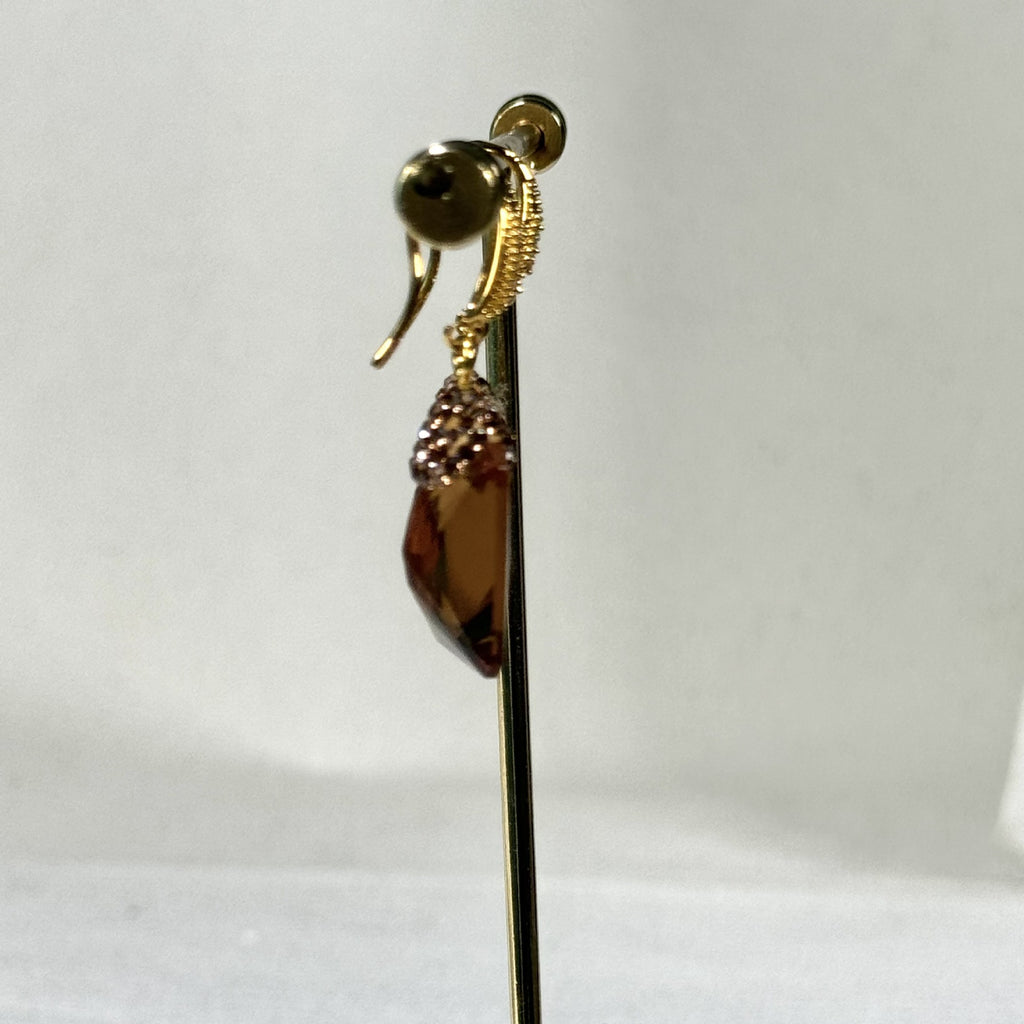 Rectangular Pendant Zircon Earrings