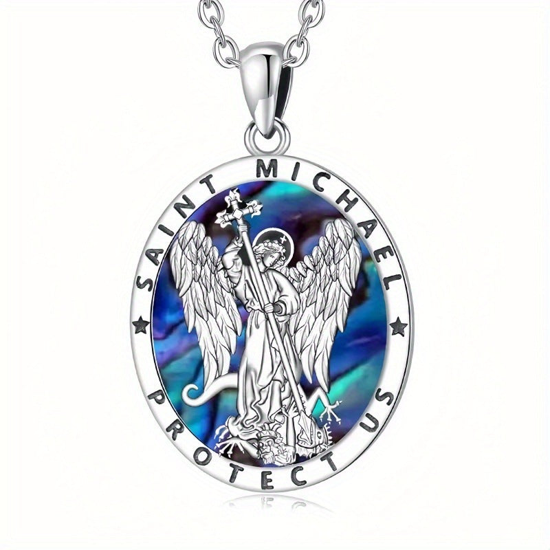 Abalone Shell Vintage God Of War Angel Pendant