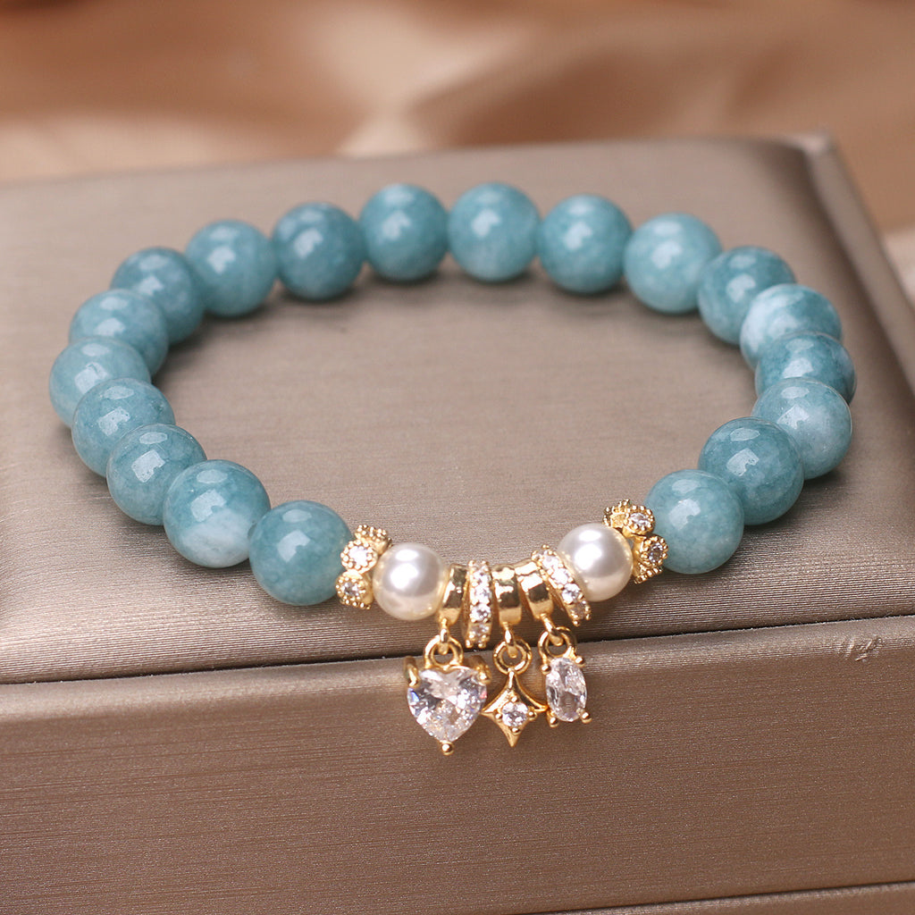 Blue Water Jade Bracelet For Women Light Luxury Minority High-grade