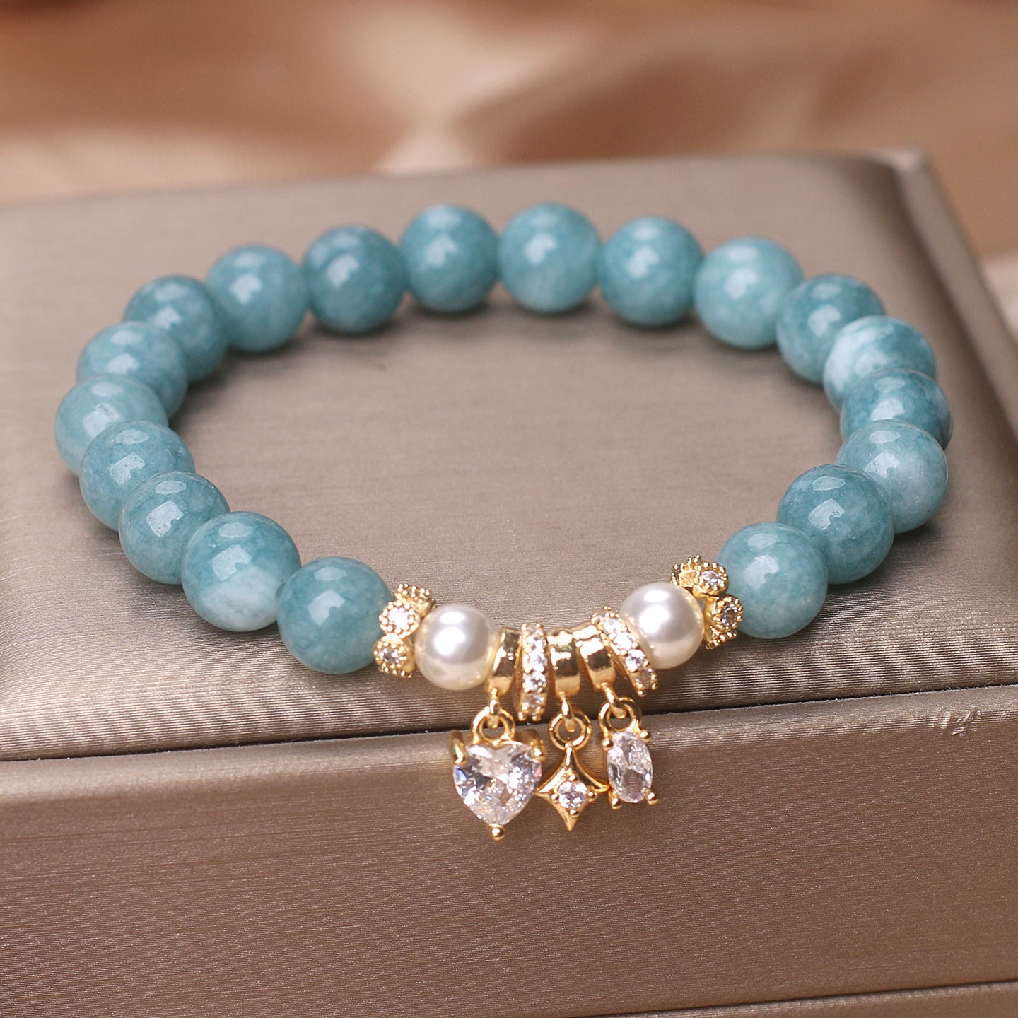 Blue Water Jade Bracelet For Women Light Luxury Minority High-grade