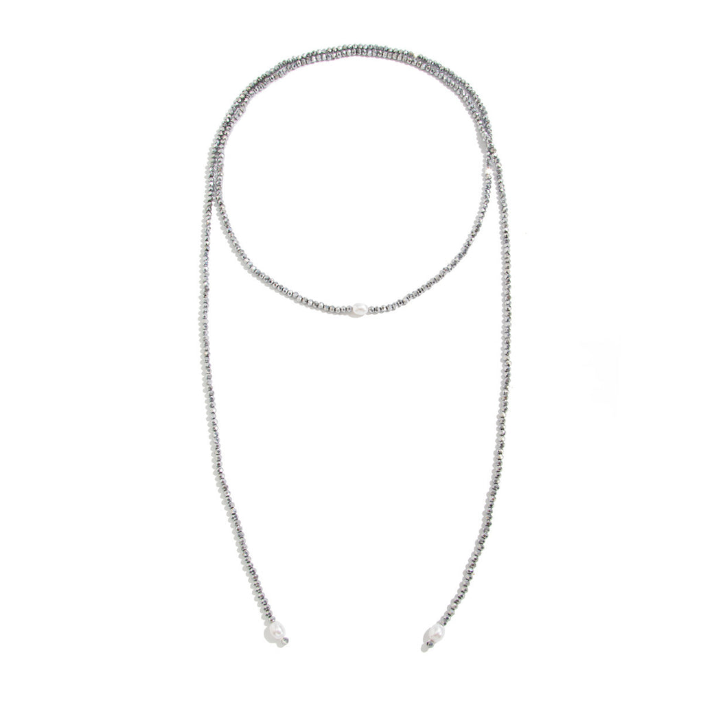 Retro Crystal Bead Long Necklace