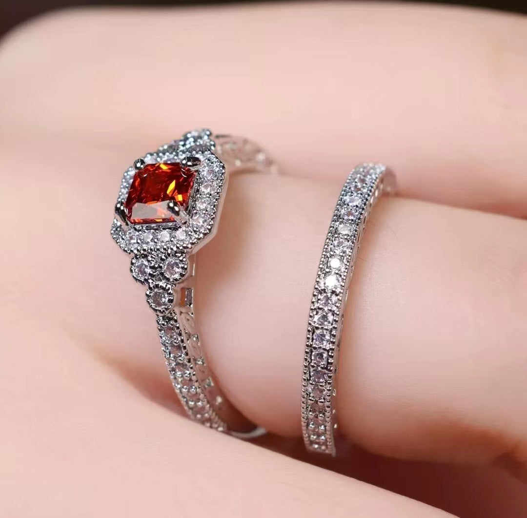 Fashion Ring Set Zircon Simple Ring