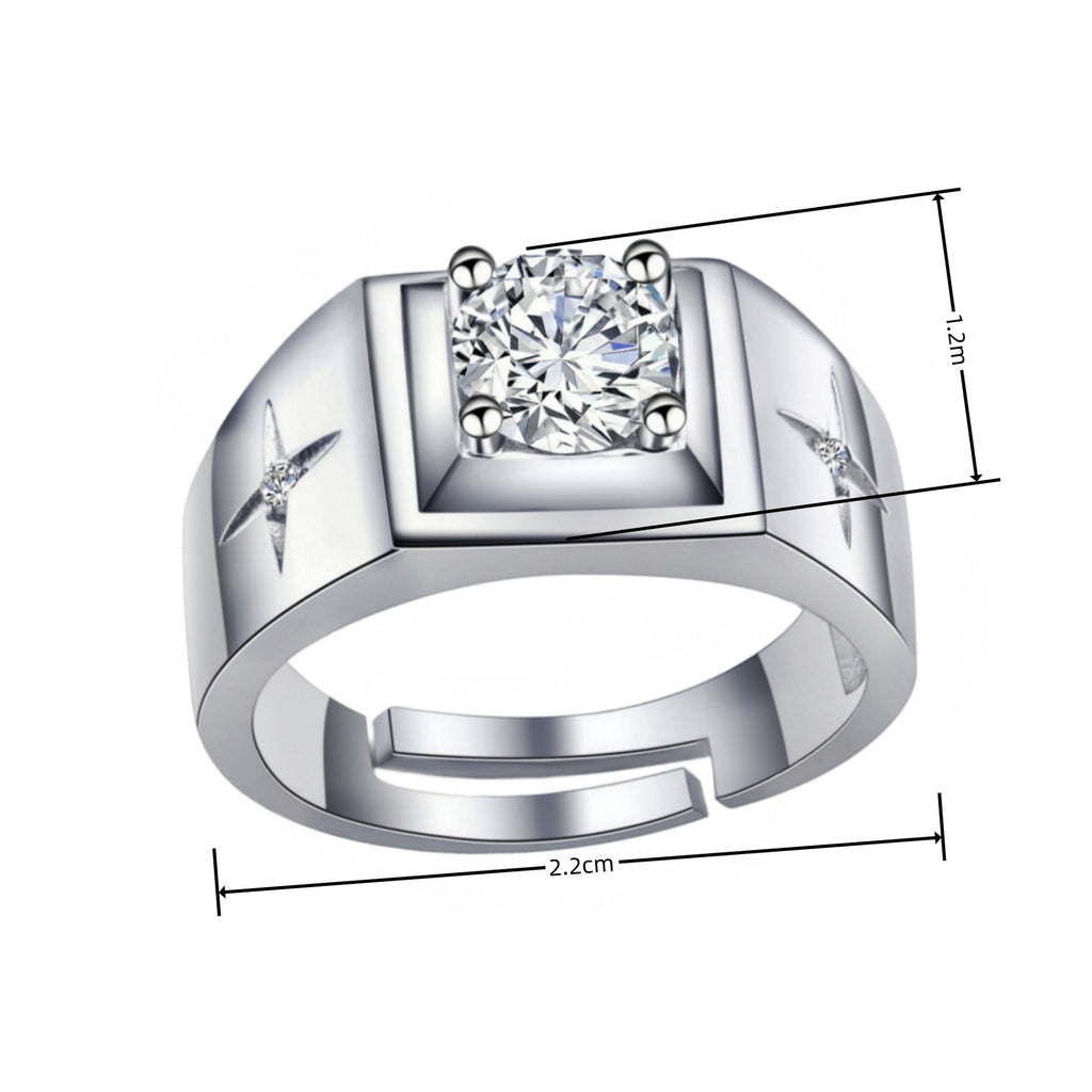 Lucky Cross Star Inlaid Diamond Plated 18K Ring