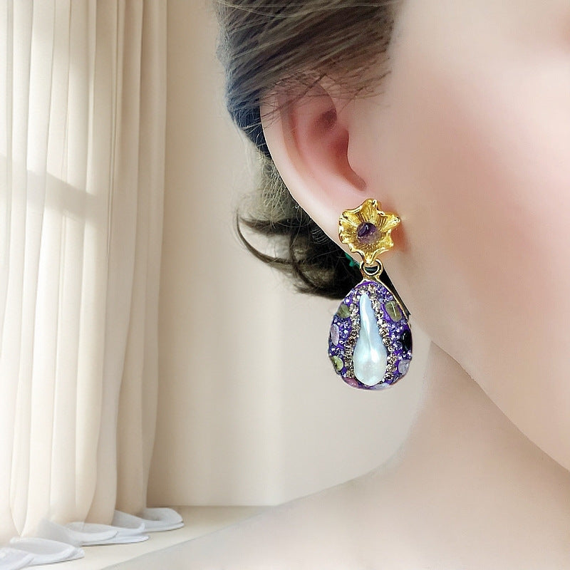 Golden Lotus Leaf Earrings For Women