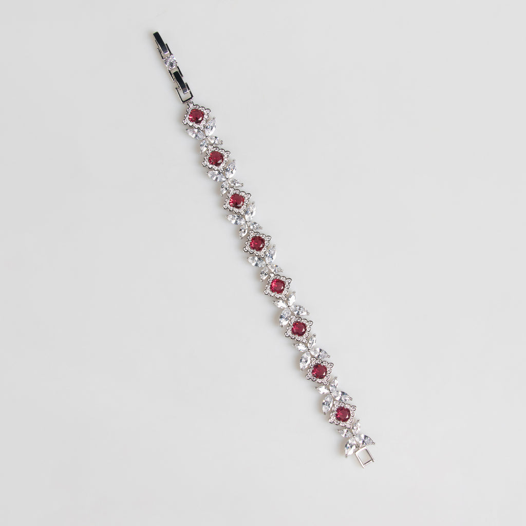 European And American Zircon Necklace Earring Bracelet Wedding Dress Bridal Three-piece Set