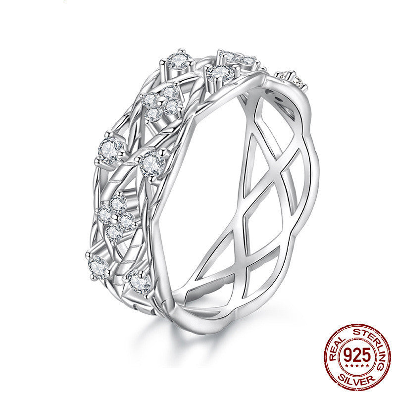 Moissanite Ring Luxury High-grade Line S925 Sterling Silver Ring