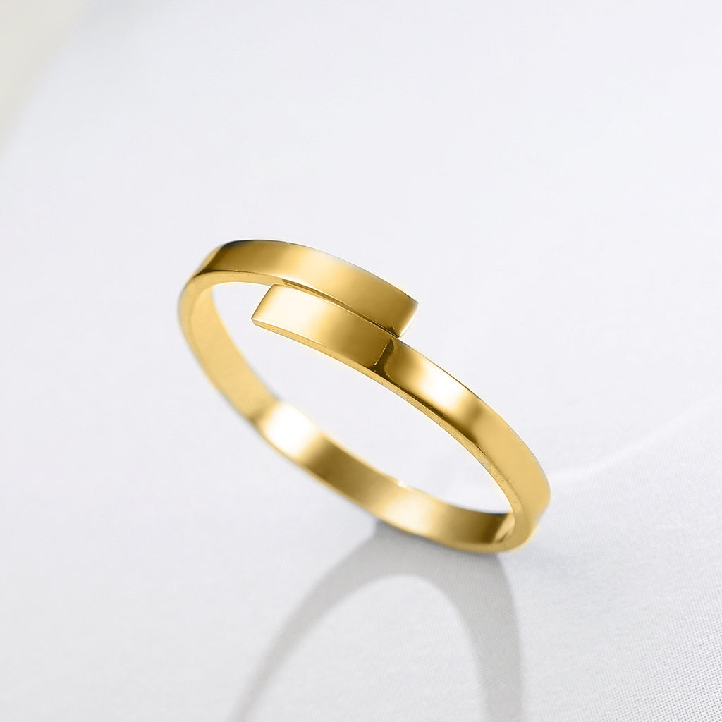 Simple Stainless Steel Geometric Glossy Ring