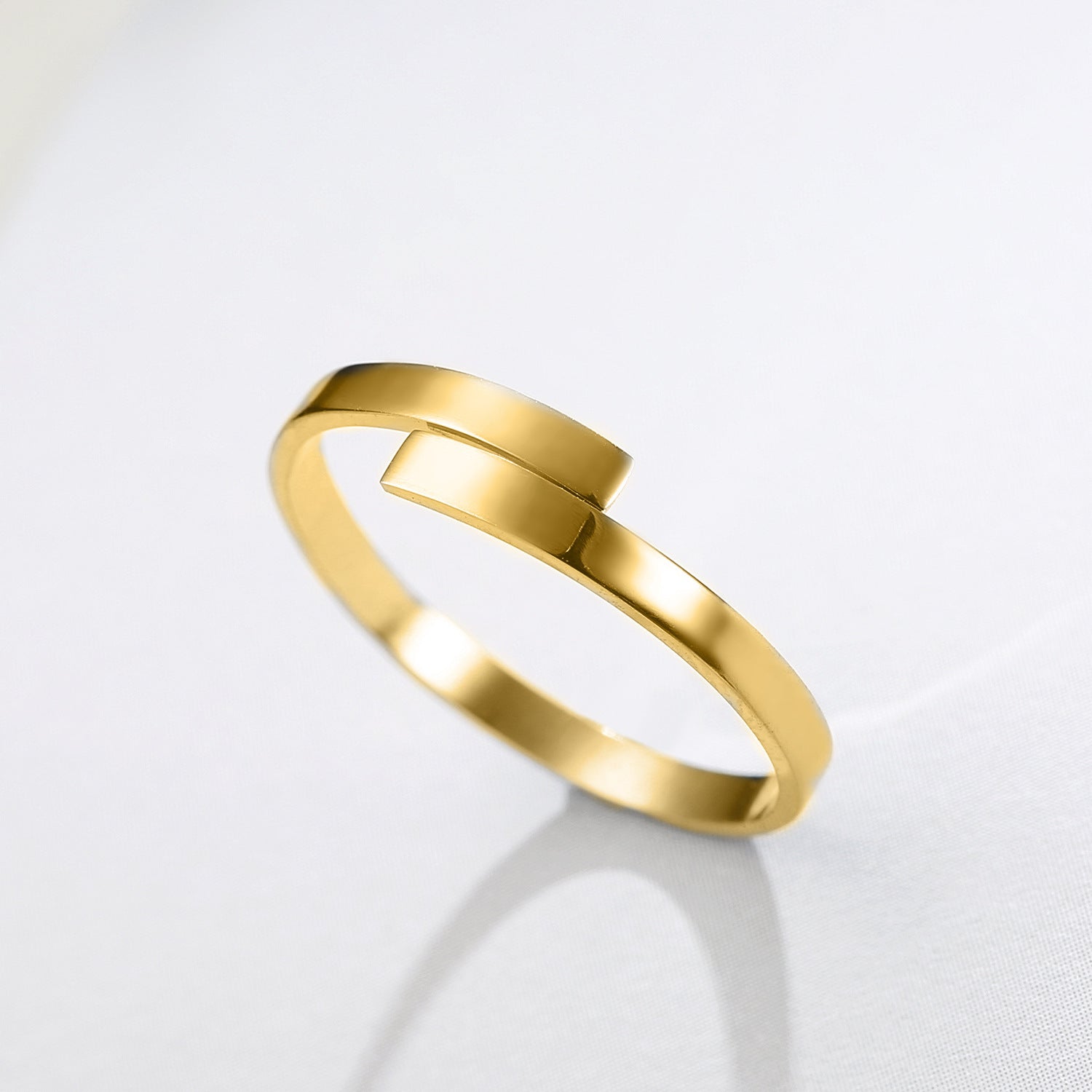 Simple Stainless Steel Geometric Glossy Ring