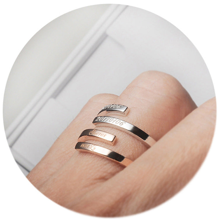 Silver Ring Can Be Engraved DIY Handmade