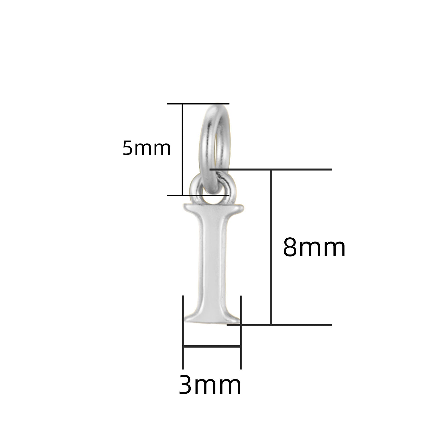 S925 Sterling Silver Minimalist Niche 26 Letter Smooth Pendant