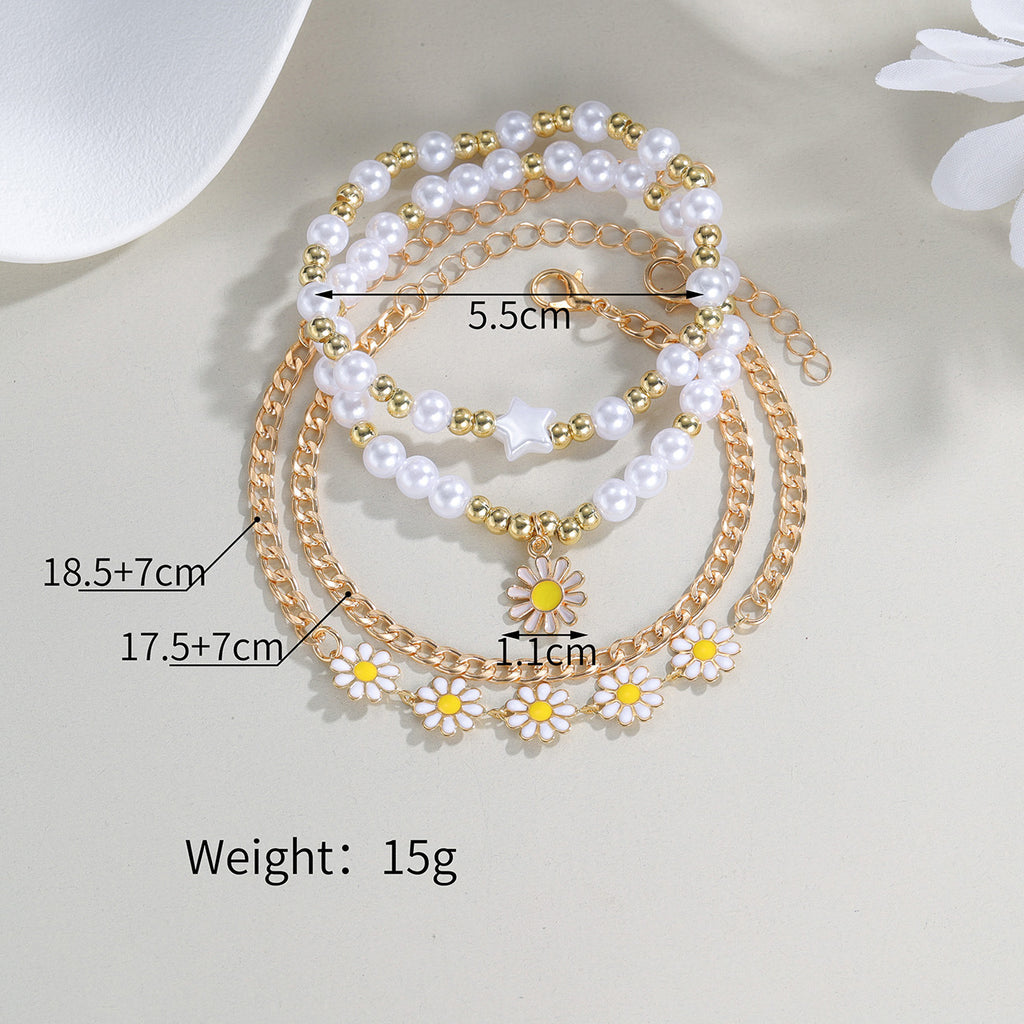 Elegant Style Alloy Chain Pearl XINGX Beaded