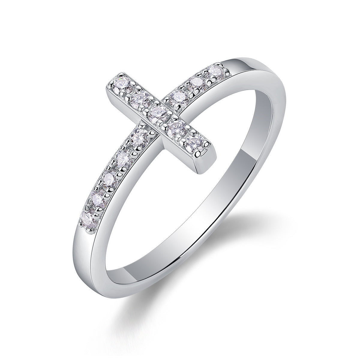 The Holy Light Cross - A Wedding Ring Set With Top-quality Moissanite S925 In Silver And Gold-plated. The Ring Can Be Inspected With A Diamond Pen
