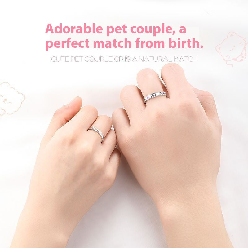 S925 Sterling Silver Cute Pet Ring