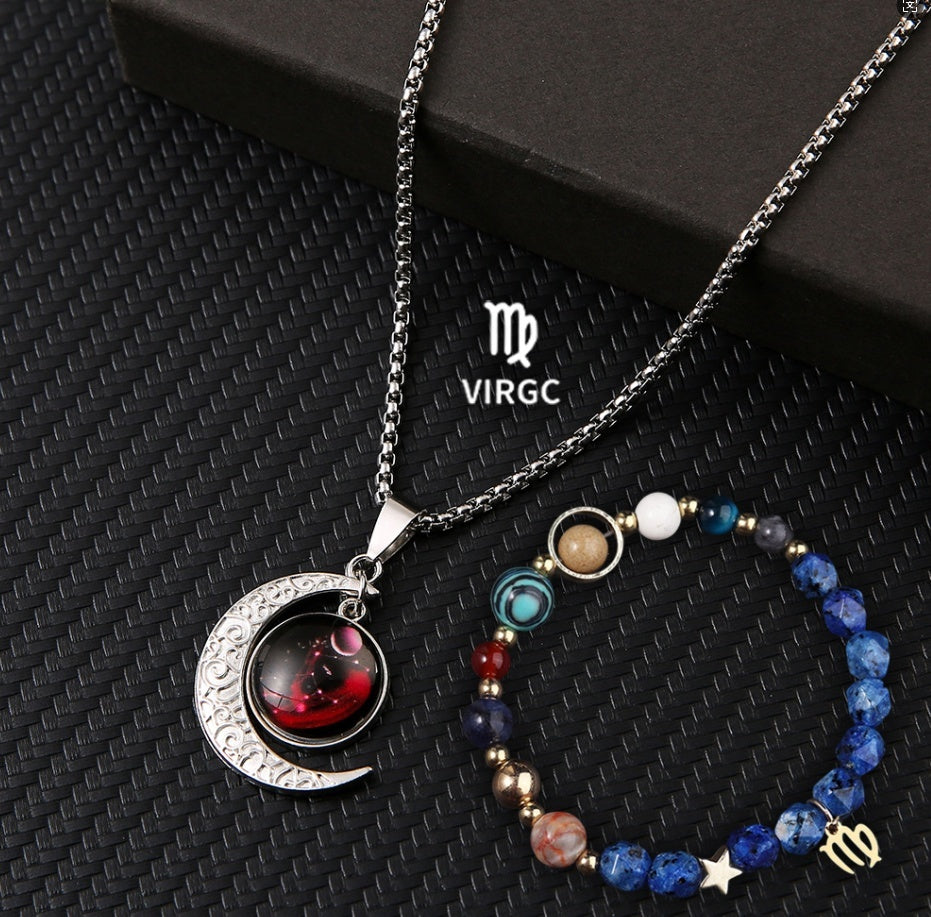 Natural Stone Necklace Set For The 12 Zodiac Signs