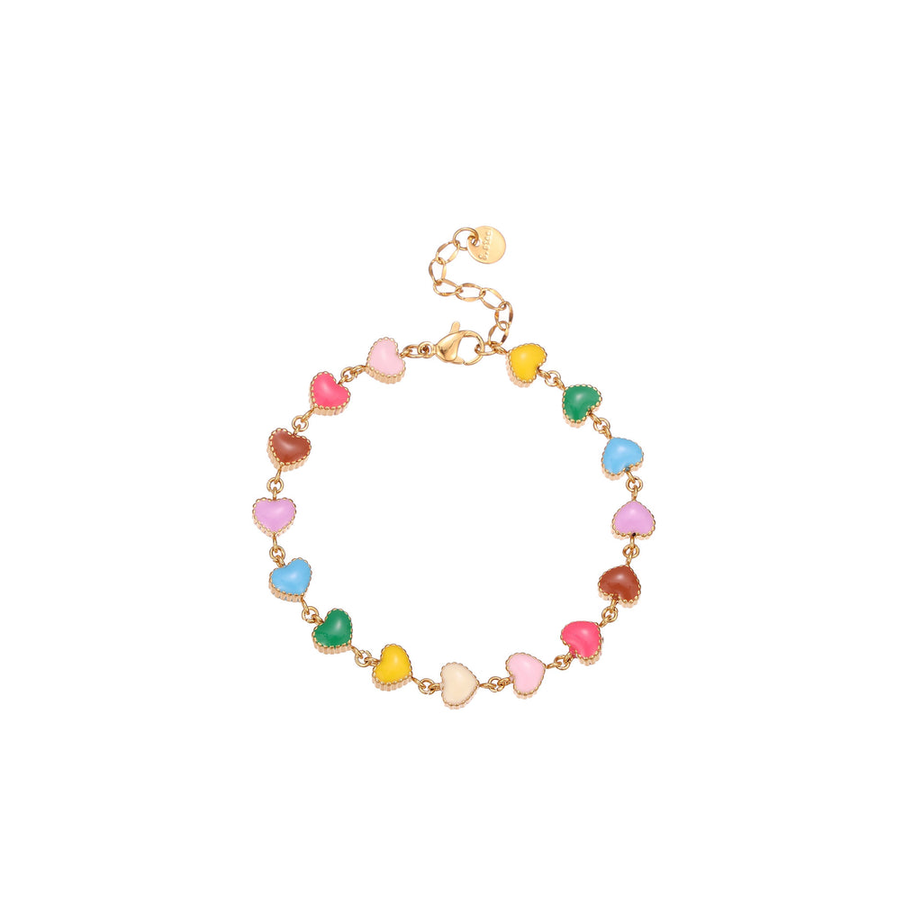 Colorful Oil Necklace Love Heart-shaped Titanium Steel Bracelet