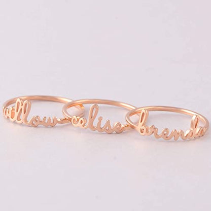 Stackable Name Ring, Stackable Mother Rings, Minimalist Ring, Mom Ring