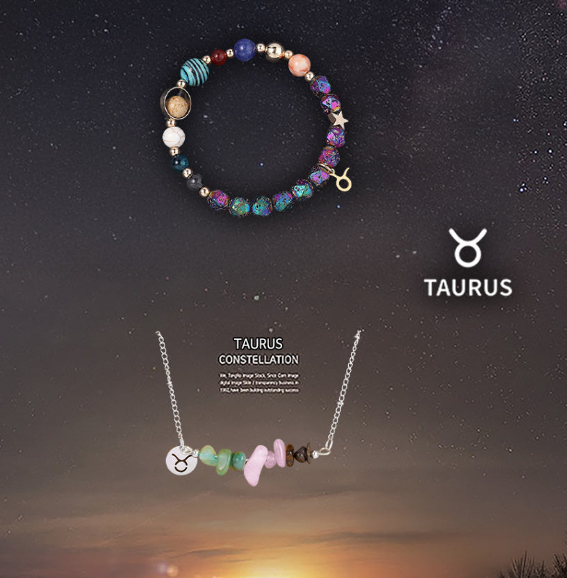 Natural Stone Necklace Set For The 12 Zodiac Signs