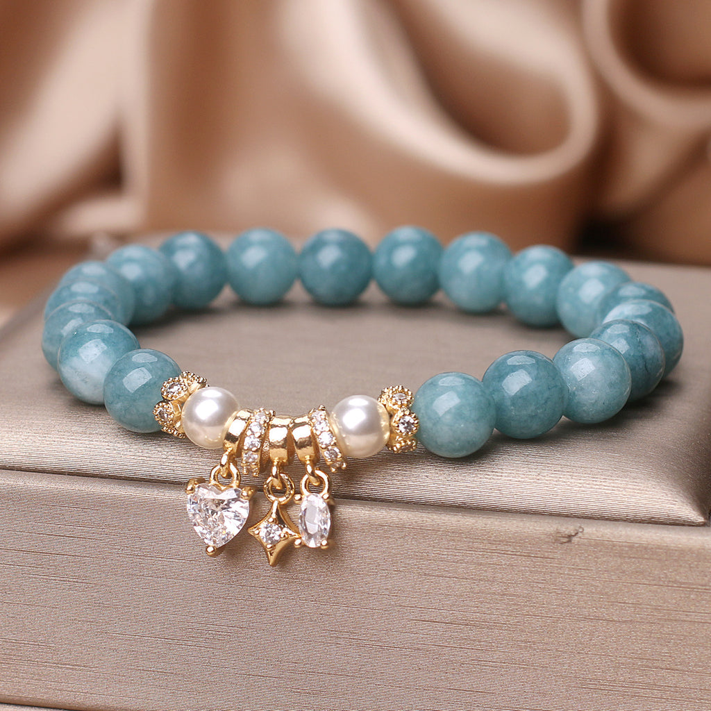 Blue Water Jade Bracelet For Women Light Luxury Minority High-grade