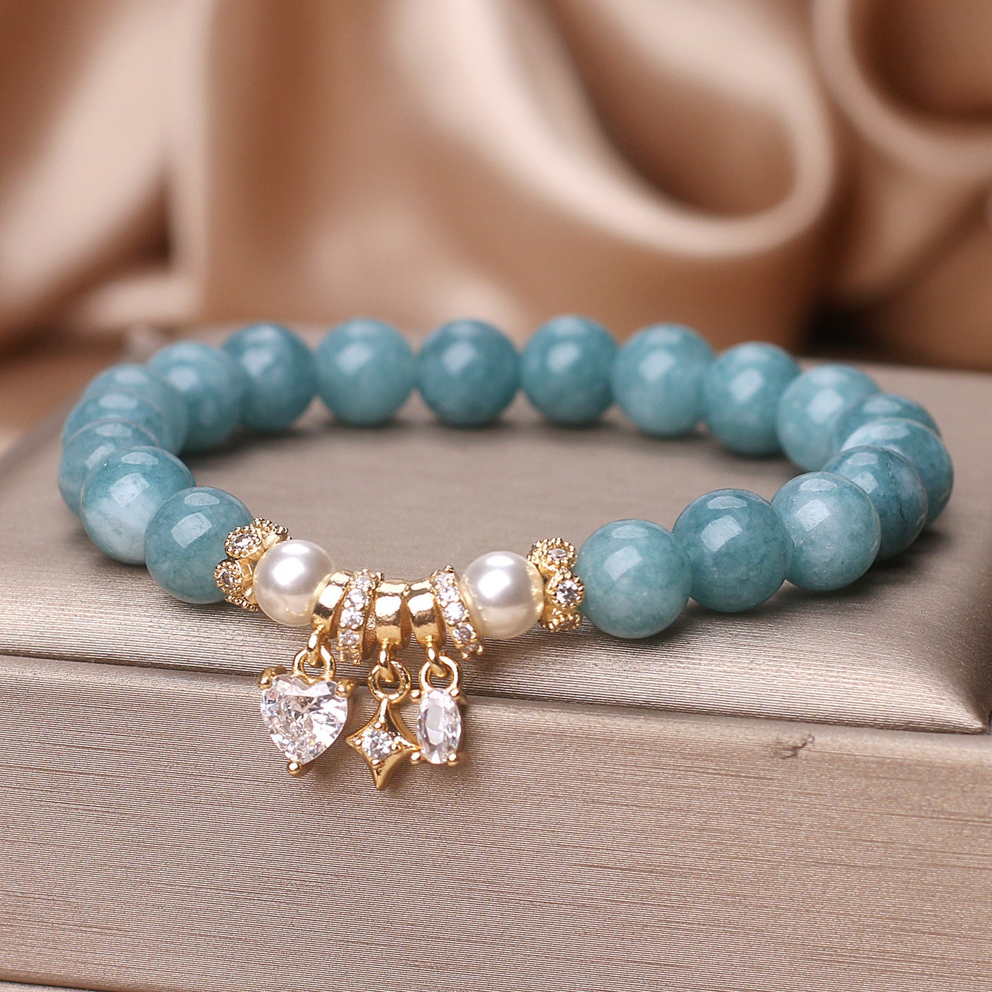 Blue Water Jade Bracelet For Women Light Luxury Minority High-grade